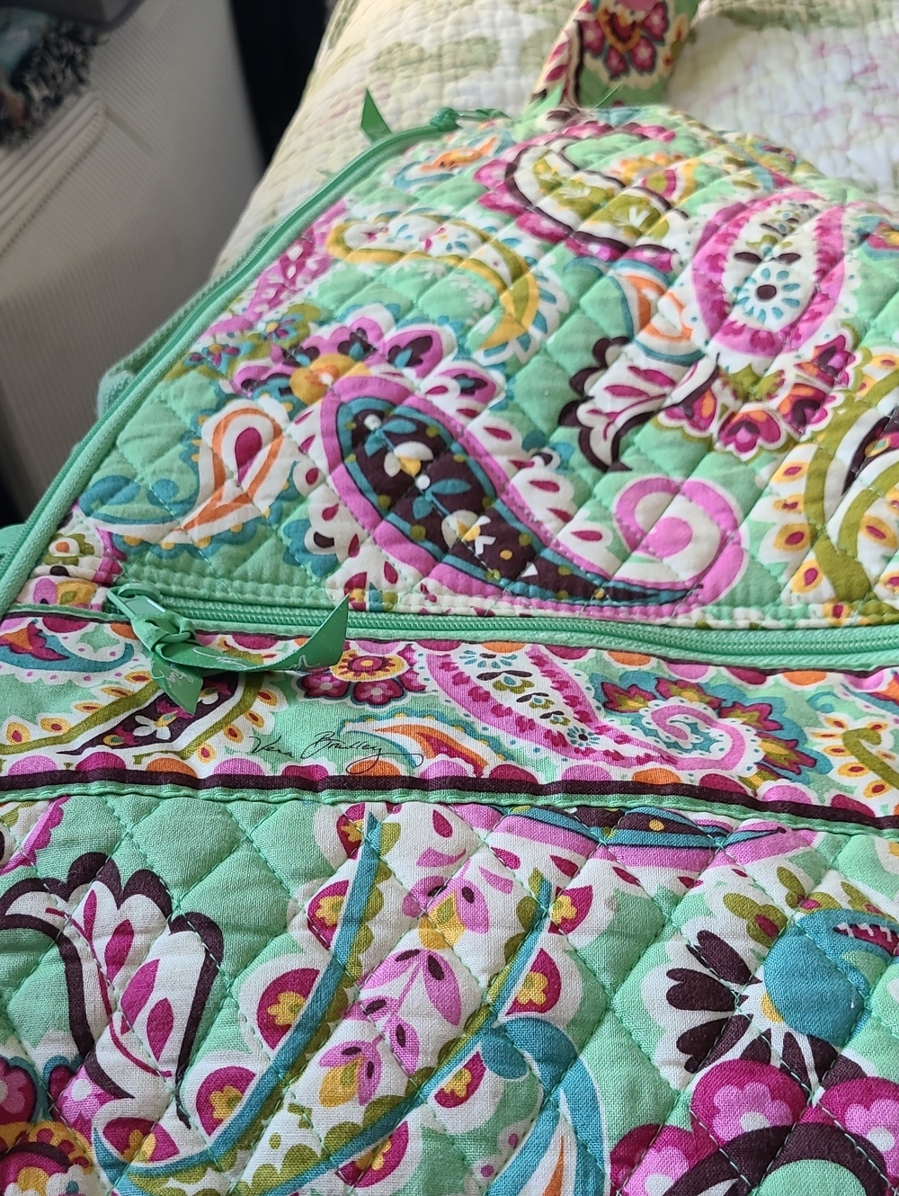 Vera Bradley Quilted Paisley Tennis / Sling Bag In Retired Tutti Frutti Pattern